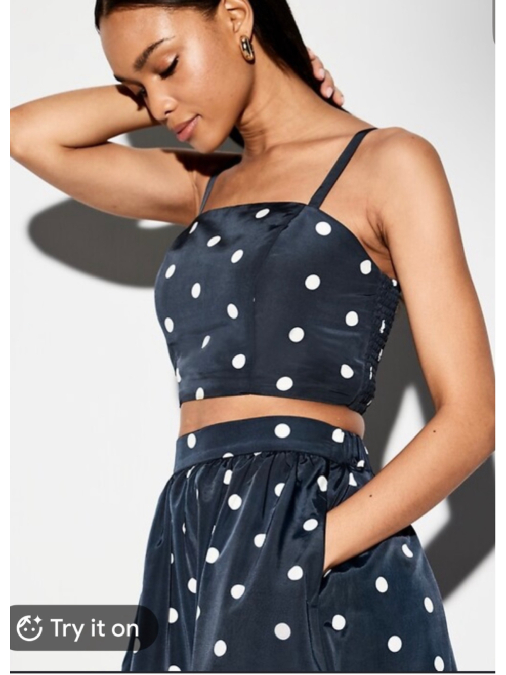 Women's Old Navy Polka Dot Skirt Set, Size M, Navy and White